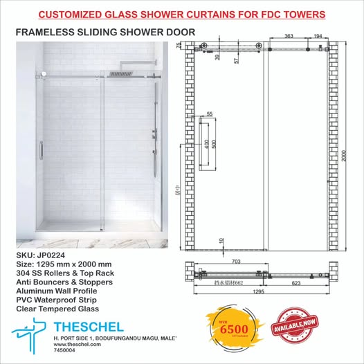 Frameless Sliding Shower Door